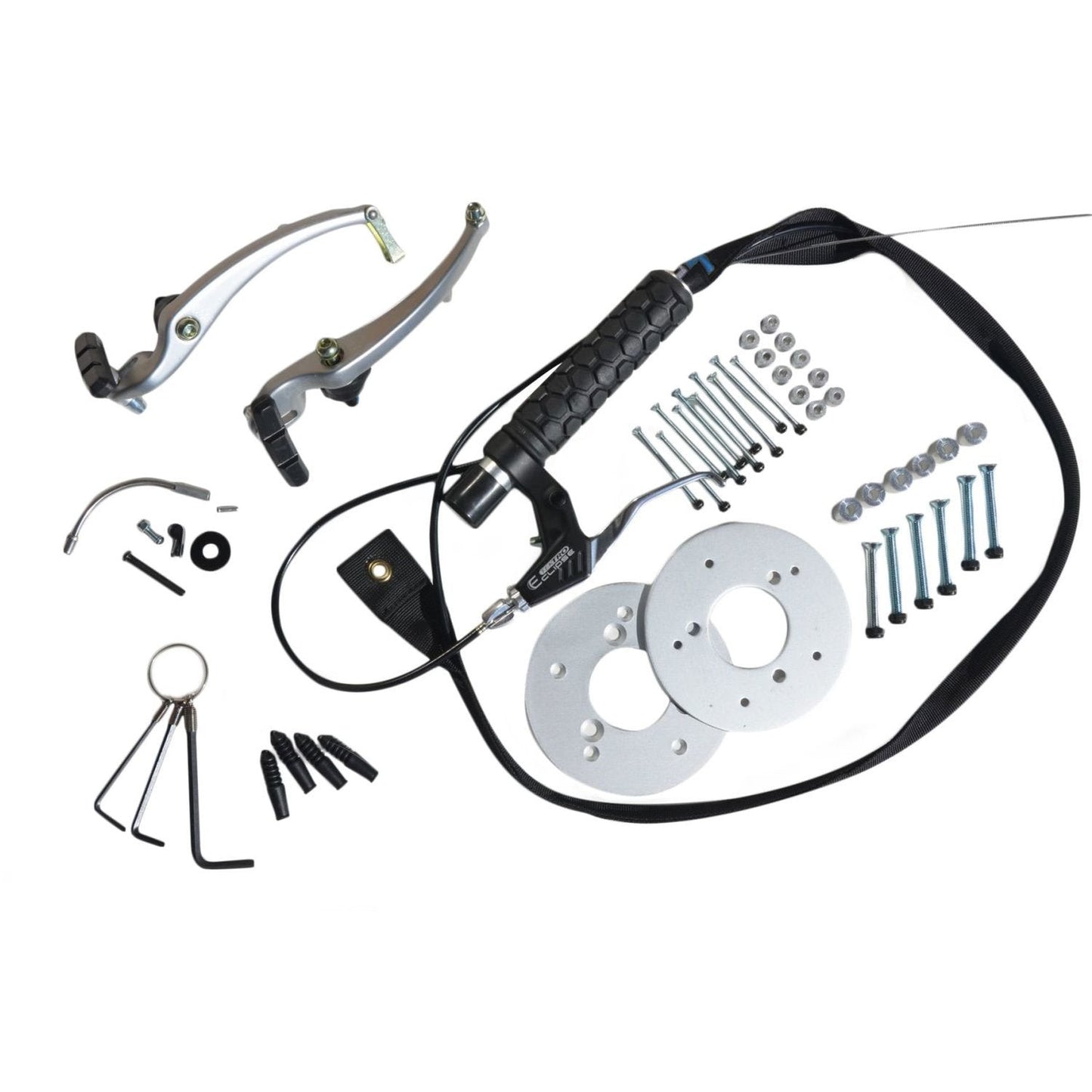 Components of MBS skateboard brake kit