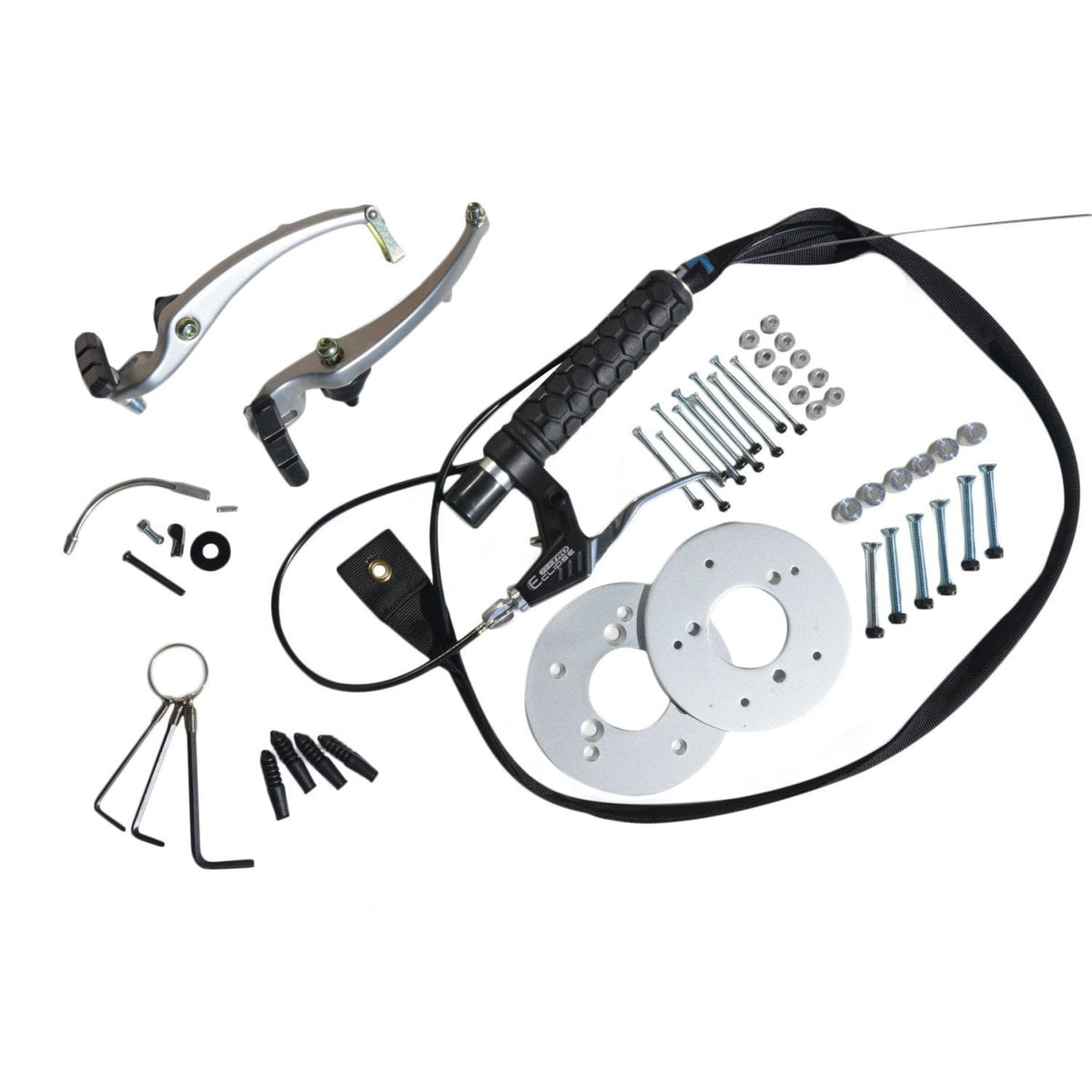 Components of MBS skateboard brake kit