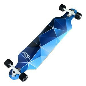 Drop Through Longboard (Blue Geo) - Atom 40"