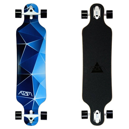 Drop Through Longboard (Blue Geo) - Atom 40"